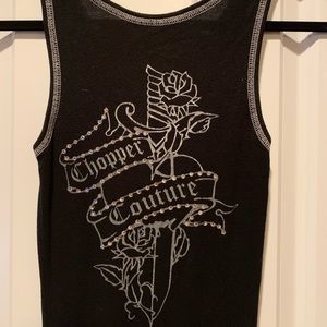 Chopper Couture  top with rhinestones on the back